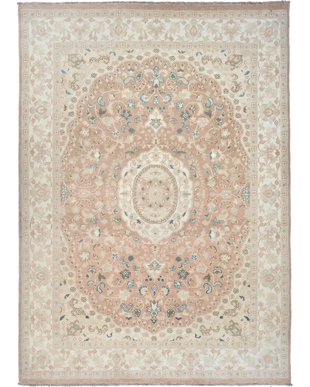 Alfombra de lana anudada a mano de estilo persa oriental de 4x6