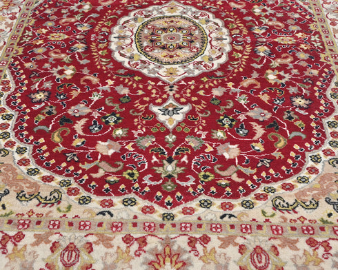 4x6 Oriental Red Persian Style Hand Knotted Wool Area Rug