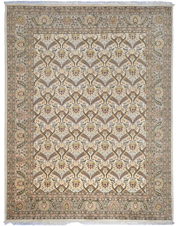8x10 Oriental Beige Persian Style Hand Knotted Traditional Wool Area Rug
