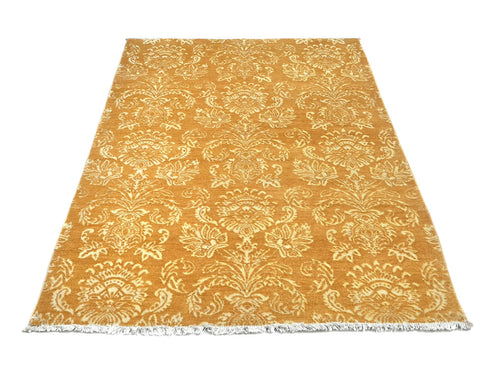 4x6 Zeigler Golden Afghan Hand Knotted Wool Area Rug