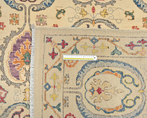 9x13 Zeigler Beige Afghan Hand Knotted Wool Area Rug