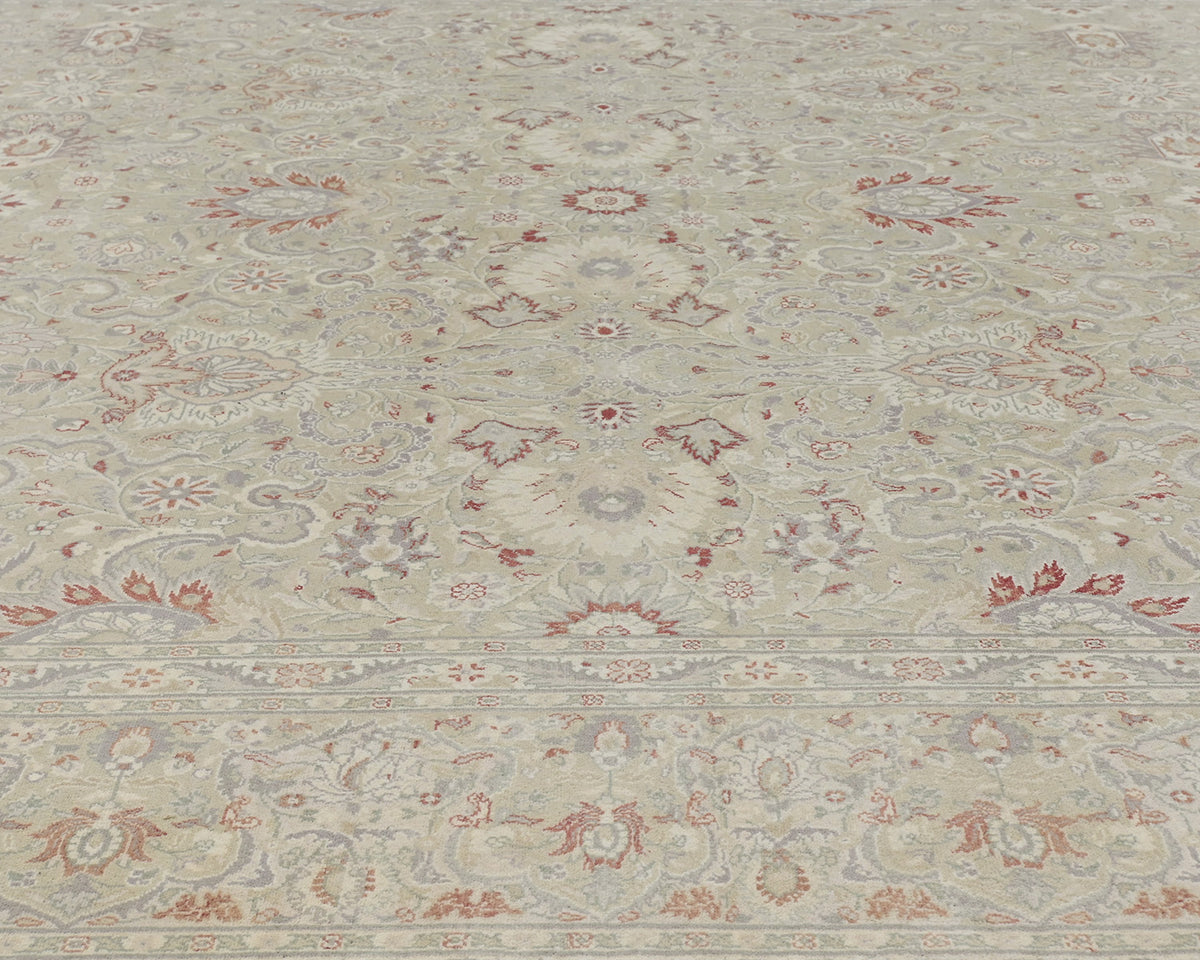 Alfombra de lana anudada a mano, estilo persa, color gris oriental, de 9 x 12 pulgadas