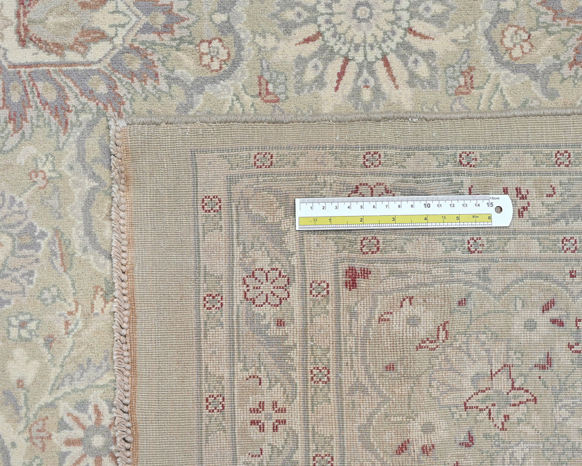 Alfombra de lana anudada a mano, estilo persa, color gris oriental, de 9 x 12 pulgadas