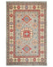 Alfombra afgana Kuba de lana anudada a mano, color gris, de 4 x 6 pulgadas