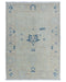 Silver Gray Oushak 4x6 Ft Turkish Hand Knotted Traditional Soft Wool Area Rug