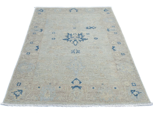 Silver Gray Oushak 4x6 Ft Turkish Hand Knotted Traditional Soft Wool Area Rug