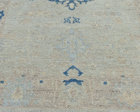 Silver Gray Oushak 4x6 Ft Turkish Hand Knotted Traditional Soft Wool Area Rug