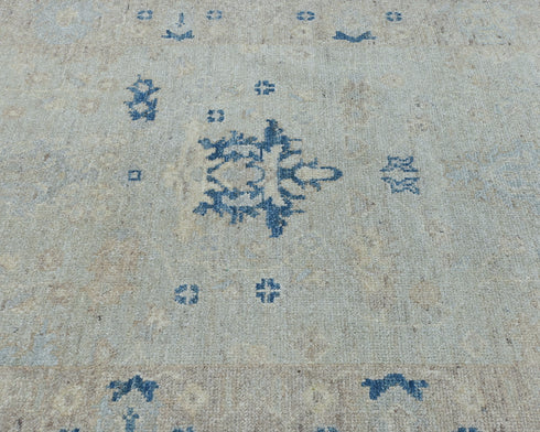 Silver Gray Oushak 4x6 Ft Turkish Hand Knotted Traditional Soft Wool Area Rug