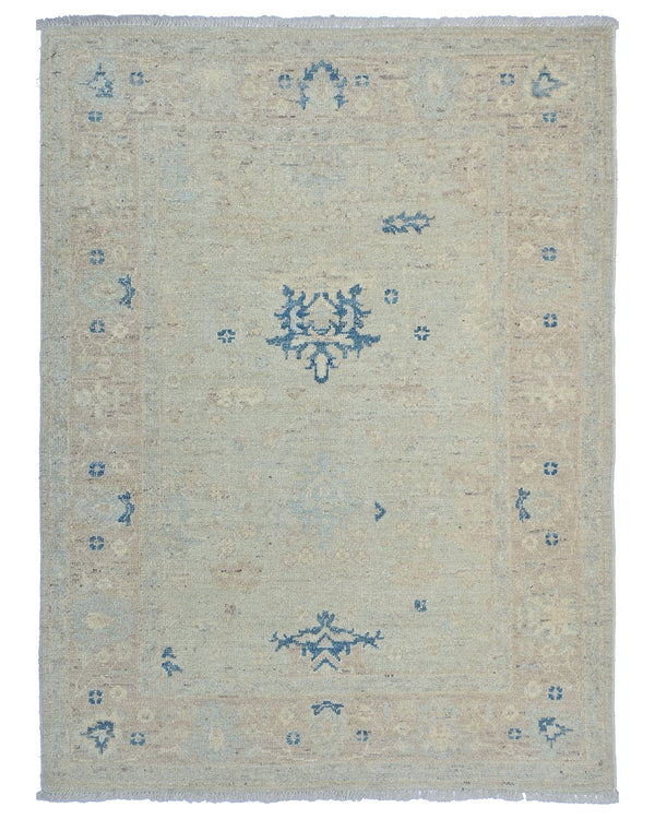 5x7 Oushak Silver Gray Turkish Hand Knotted Oriental veg Dye Wool Area Rug