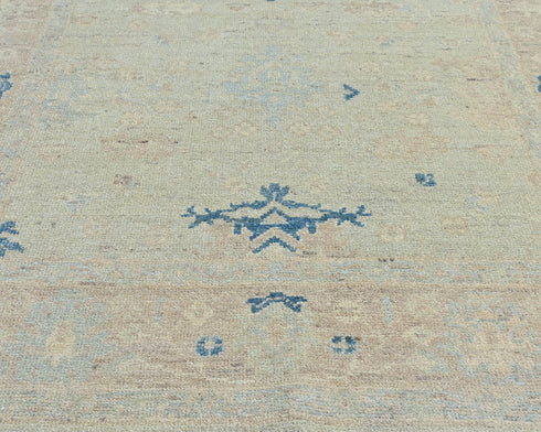 5x7 Oushak Silver Gray Turkish Hand Knotted Oriental veg Dye Wool Area Rug