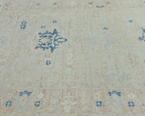 5x7 Oushak Silver Gray Turkish Hand Knotted Oriental veg Dye Wool Area Rug