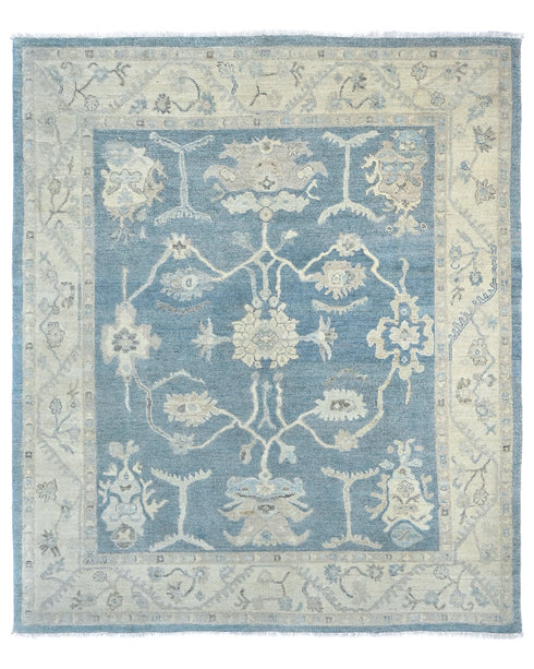 Gray Traditional Turkish Oushak Hand Knotted 8x10 Wool Area Rug