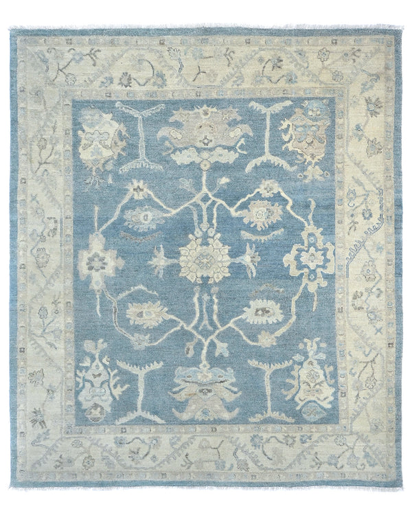 Gray Traditional Turkish Oushak Hand Knotted 8x10 Wool Area Rug