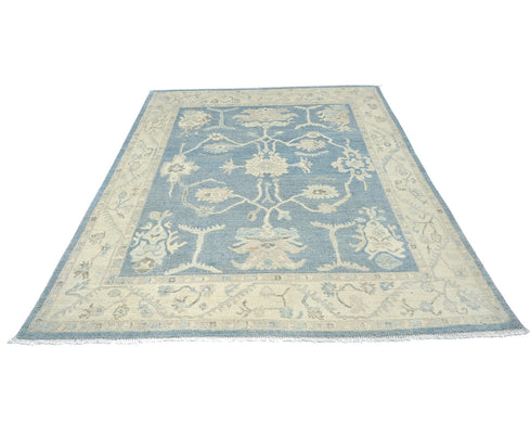 Gray Traditional Turkish Oushak Hand Knotted 8x10 Wool Area Rug