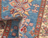 7 Feet Blue Kazak Afghan Hand Knotted Wool Runner Rug