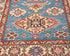 9 Feet Blue Kazak Afghan Hand Knotted Wool Runner Rug
