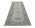 8 Ft Kazak Brown Gray Afghan Hand Knotted Geometric Wool Runner Rug