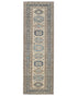 9 Feet Beige Kazak Afghan Hand Knotted Geometric Runner Rug