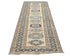 9 Feet Beige Kazak Afghan Hand Knotted Geometric Runner Rug