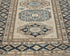 9 Feet Beige Kazak Afghan Hand Knotted Geometric Runner Rug