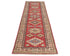 10 Feet Red Kazak Afghan Hand Knotted Wool Runner Rug