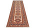 10 Feet Beige Kazak Afghan Hand Knotted Wool Runner Rug