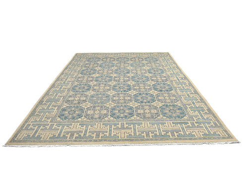 9x12 Zeigler Gray Afghan Hand Knotted Wool Area Rug