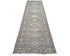 13 Ft Gray Kazak Afghan Hand Knotted Geometric Wool Runner Rug