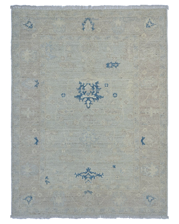 Muted Gray 5x7 Oushak Turkish Hand Knotted Oriental Soft Wool Area Rug