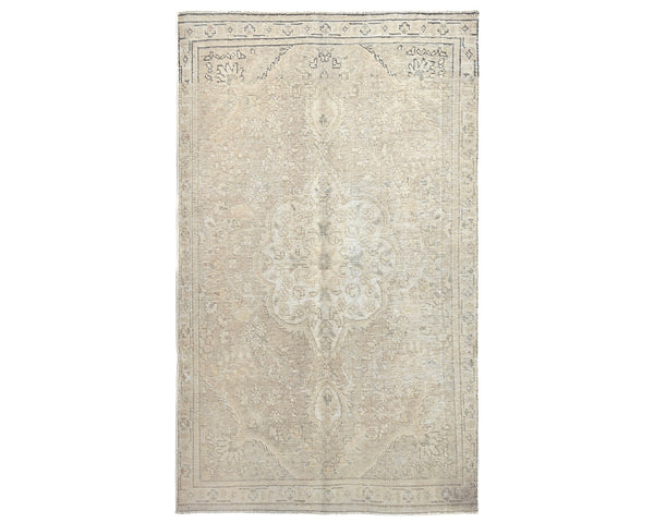 3x5 Vintage Brown Persian Style Hand Knotted Distressed Low Pile Wool Area Rug