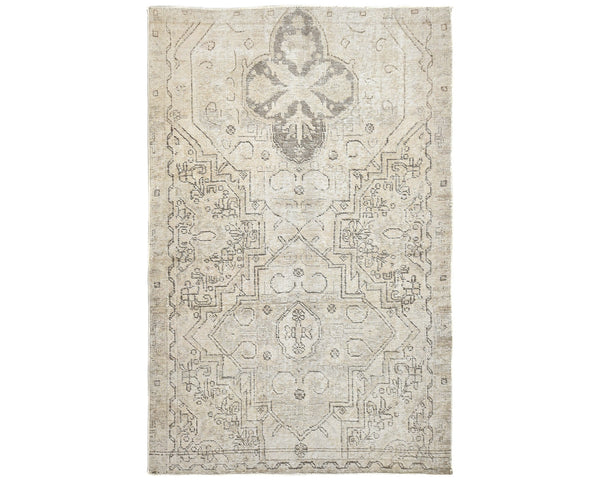 3x5 Vintage Brown Persian Style Hand Knotted Distressed Low Pile Wool Area Rug