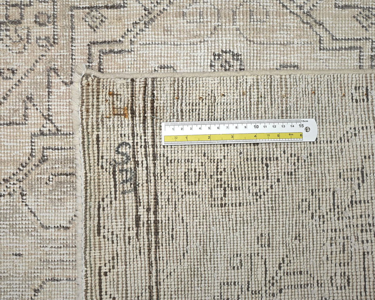 3x5 Vintage Brown Persian Style Hand Knotted Distressed Low Pile Wool Area Rug