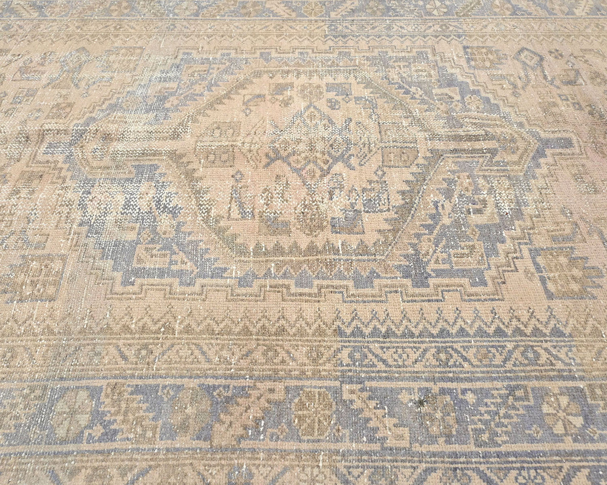 4x7 Vintage Brown Persian Style Hand Knotted Low Pile Wool Area Rug