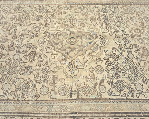 4x7 Vintage Brown Persian Style Hand Knotted Low Pile Wool Area Rug