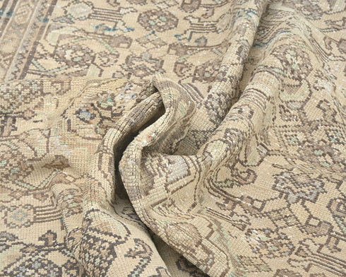 4x7 Vintage Brown Persian Style Hand Knotted Low Pile Wool Area Rug