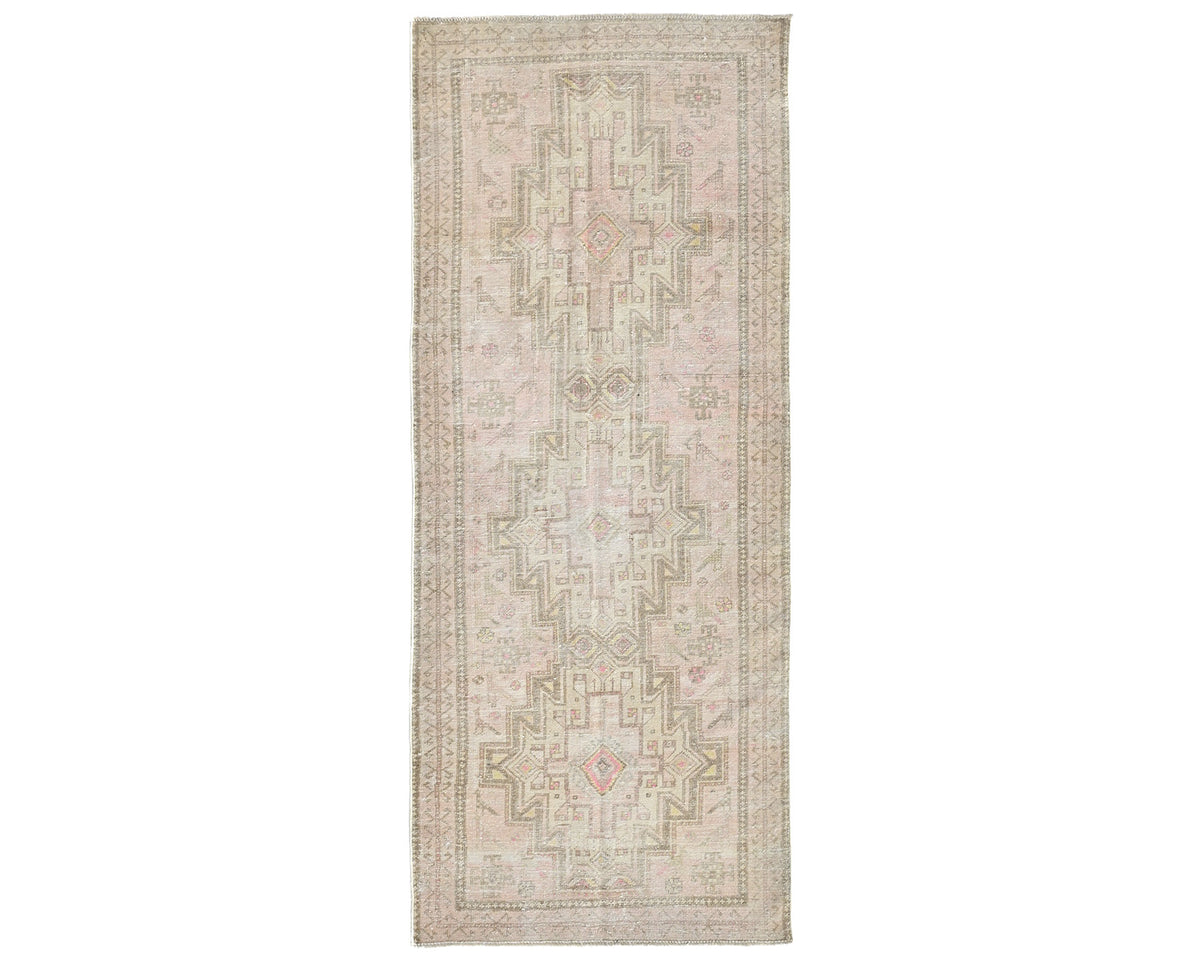 Alfombra de lana de pelo corto, estilo persa, anudada a mano, color marrón vintage, de 2,4 m