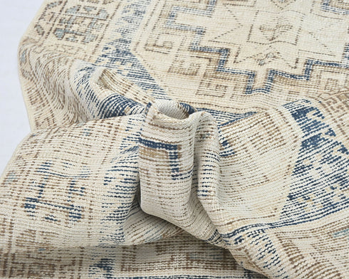 10 Ft Vintage Brown Persian Style Hand Knotted Distressed Low Pile Wool Runner Rug