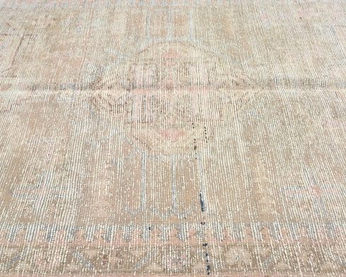 Alfombra de lana de pelo corto, estilo persa, anudada a mano, color marrón vintage, de 3 m