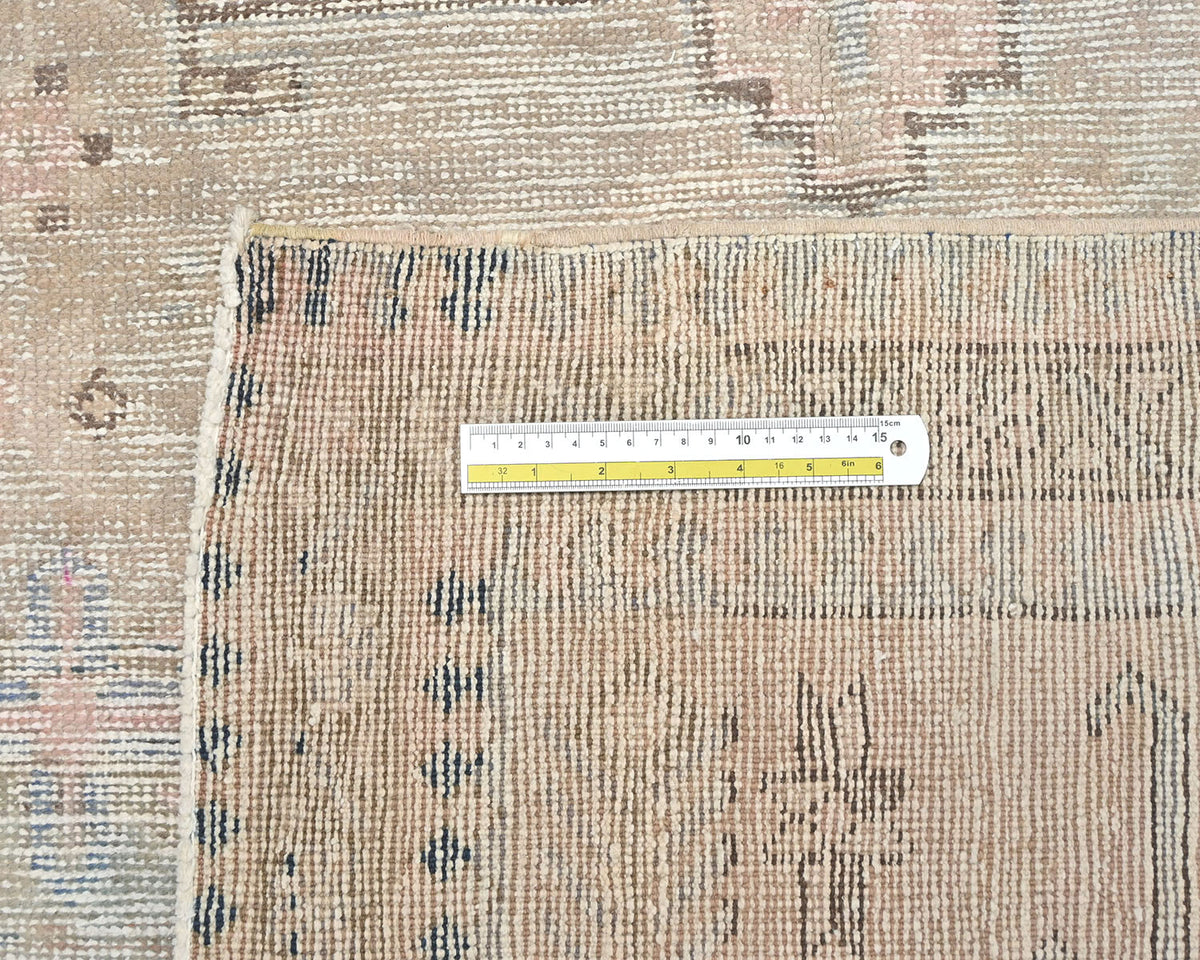 10 Ft Vintage Brown Persian Style Hand Knotted Distressed Low Pile Wool Runner Rug