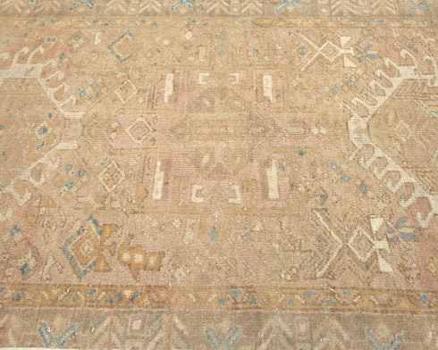 10 Ft Vintage Brown Persian Style Hand Knotted Low Pile Wool Runner Rug