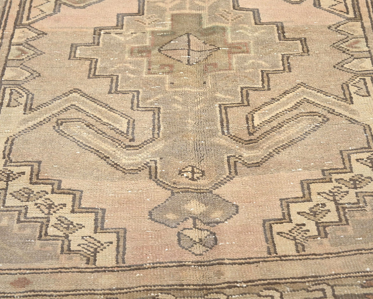 Alfombra de lana de pelo corto anudada a mano, estilo persa, color marrón vintage, de 3 m
