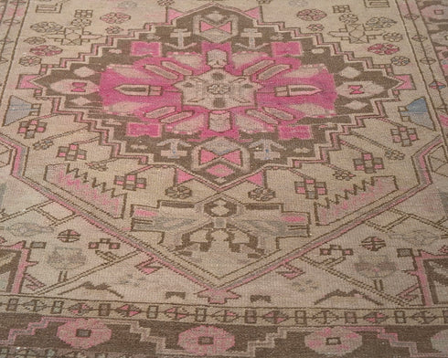 12 Ft Vintage Brown Persian Style Hand Knotted Low Pile Wool Runner Rug