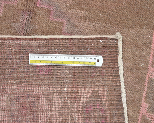 Alfombra de lana de pelo corto anudada a mano, estilo persa, color marrón vintage, de 13 pies