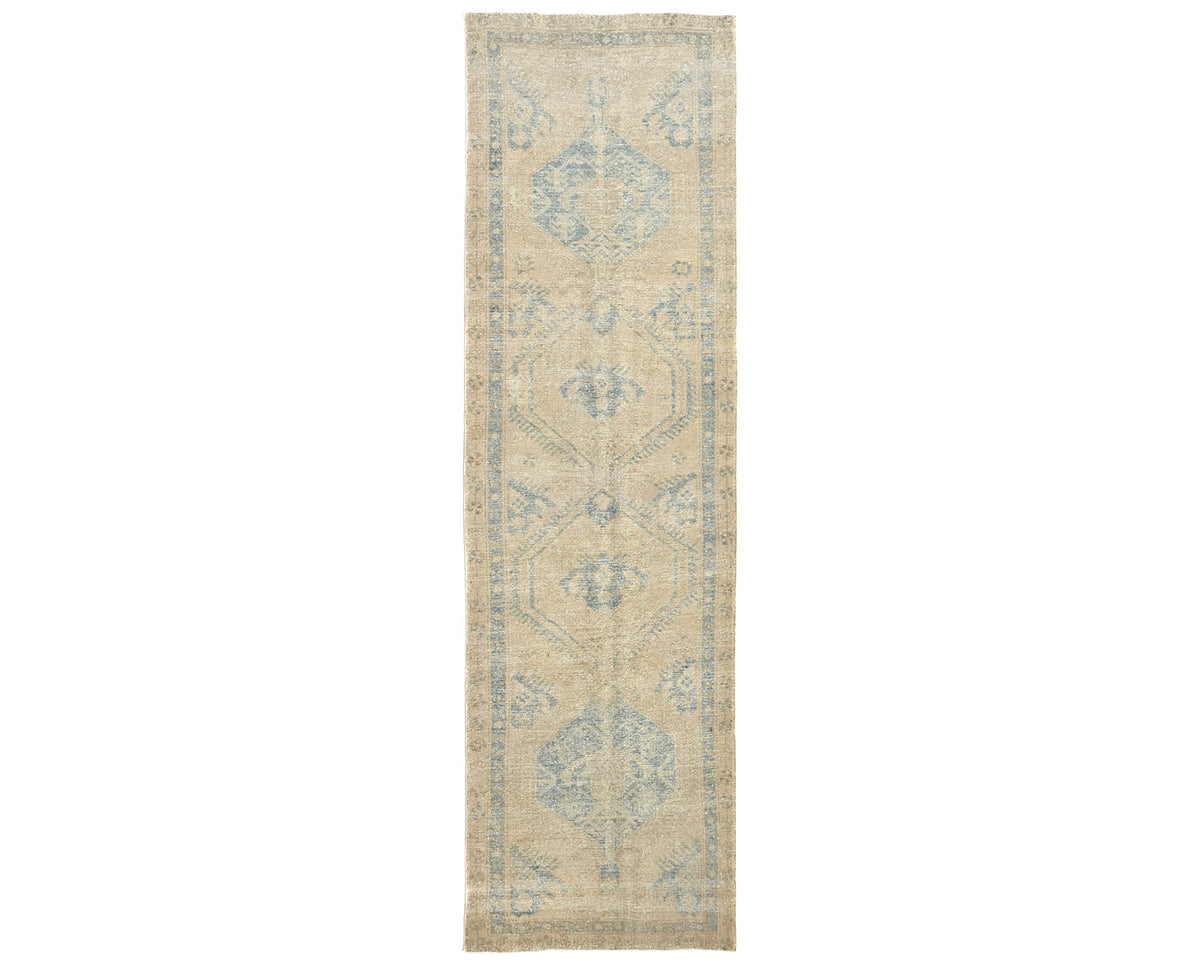 Alfombra de pelo corto desgastada, anudada a mano, estilo persa vintage, color marrón, de 3 m