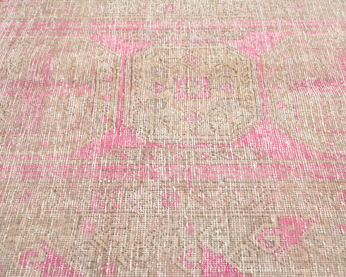 10 Ft Vintage Brown Persian Hand Knotted Distressed Low Pile Wool Runner Rug