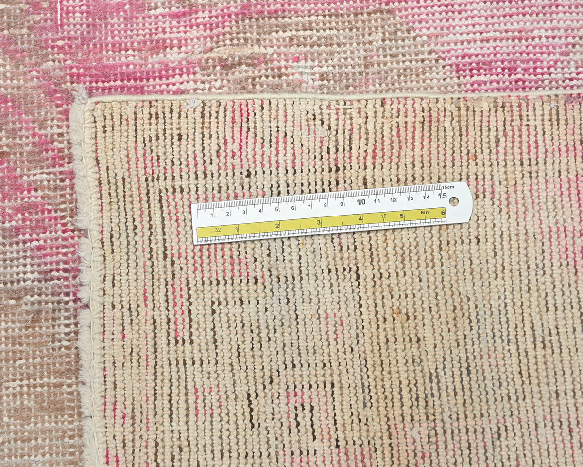 10 Ft Vintage Brown Persian Hand Knotted Distressed Low Pile Wool Runner Rug
