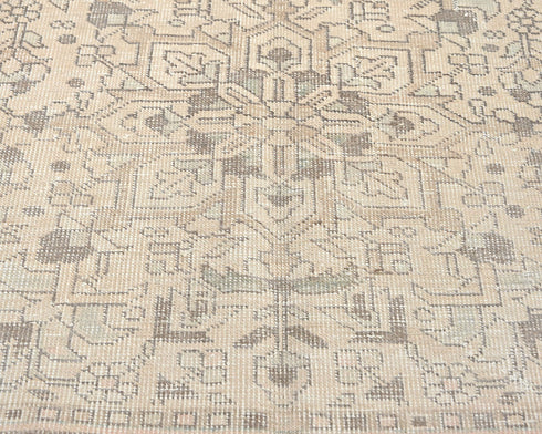 13 Ft Vintage Brown Persian Style Hand Knotted Distressed Low Pile Wool Runner Rug