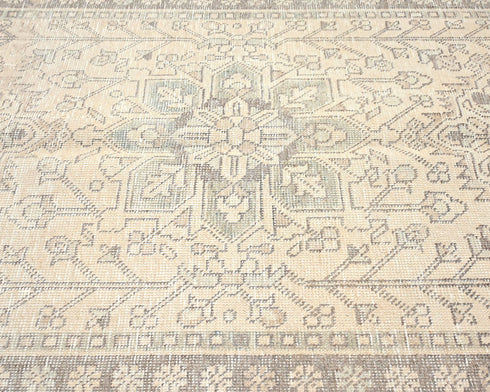 13 Ft Vintage Brown Persian Style Hand Knotted Distressed Low Pile Wool Runner Rug