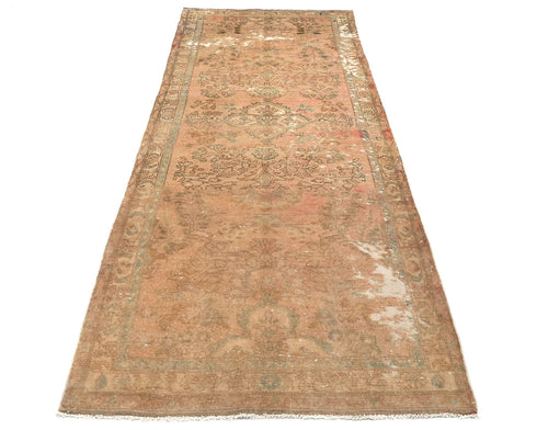 Alfombra de lana de pelo corto anudada a mano, estilo persa, color marrón vintage, de 3 m