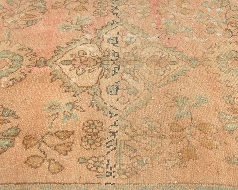Alfombra de lana de pelo corto anudada a mano, estilo persa, color marrón vintage, de 3 m